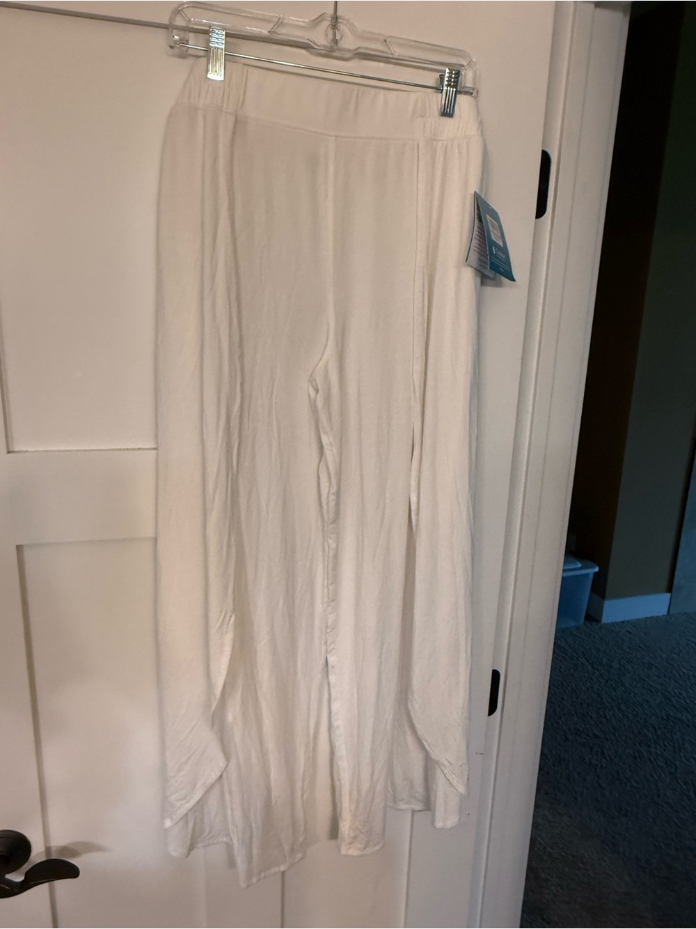 NWT Coolibar UPF 50+ White Wide Leg Swimsuit Cover Up Pants Large - Picture 2 of 6